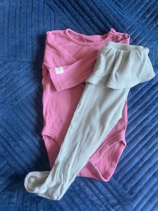 Body leginsy 74 dziewczynka zestaw paczka