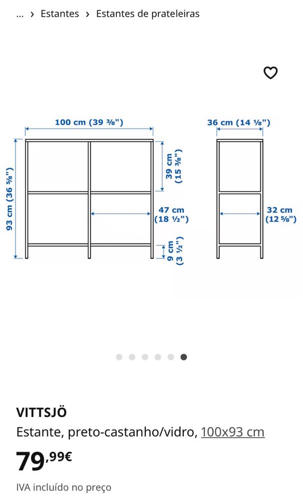 Estante de metal ikea Vittsjö