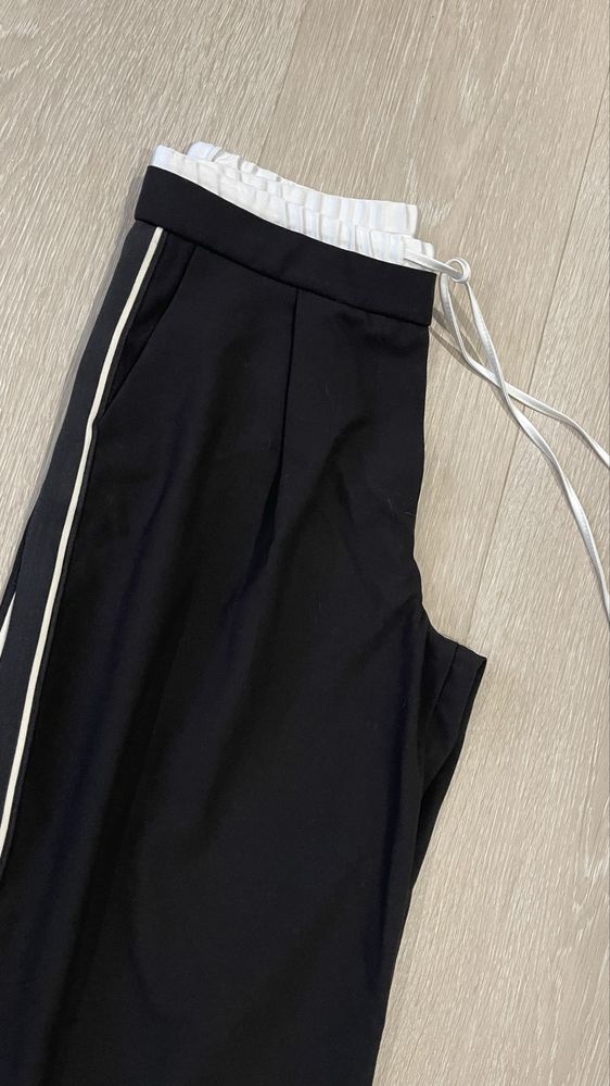 Штани брюки з подвійним поясом і бічними смугами Zara