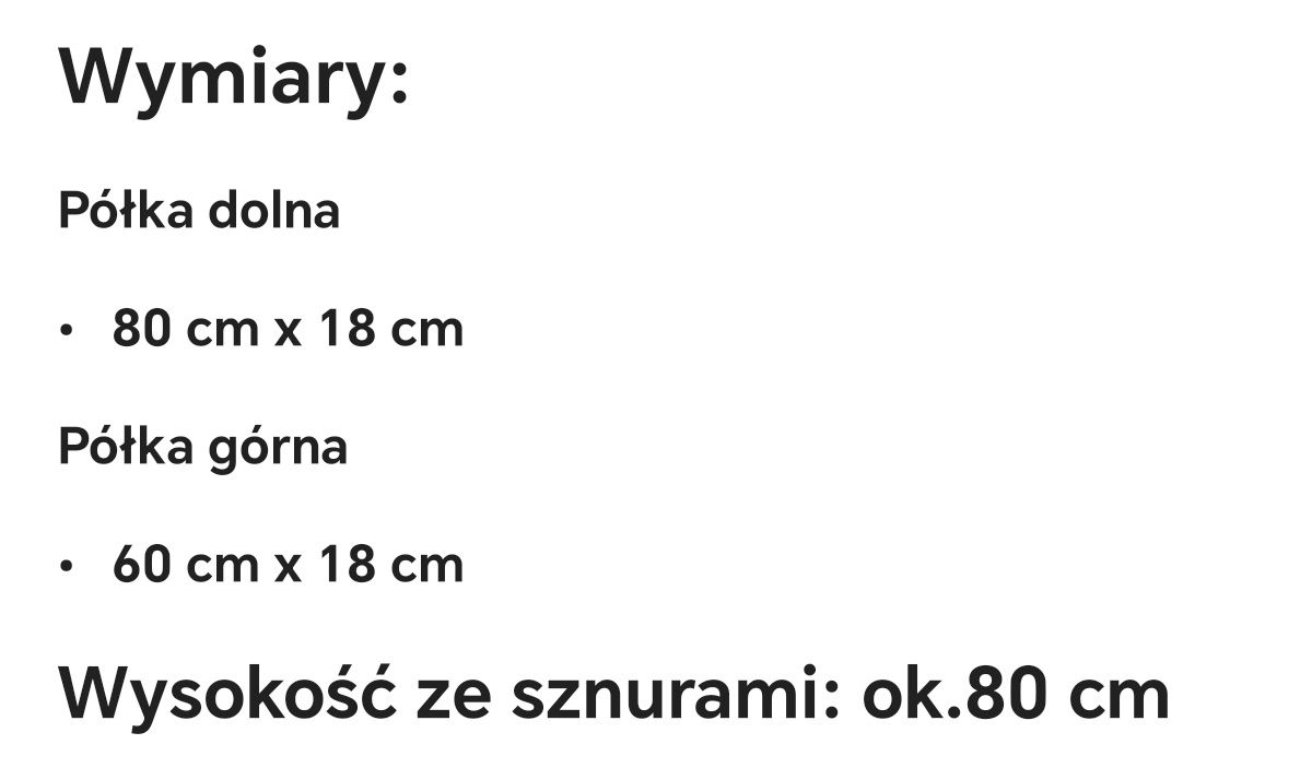 Półka wisząca ze sznurkami