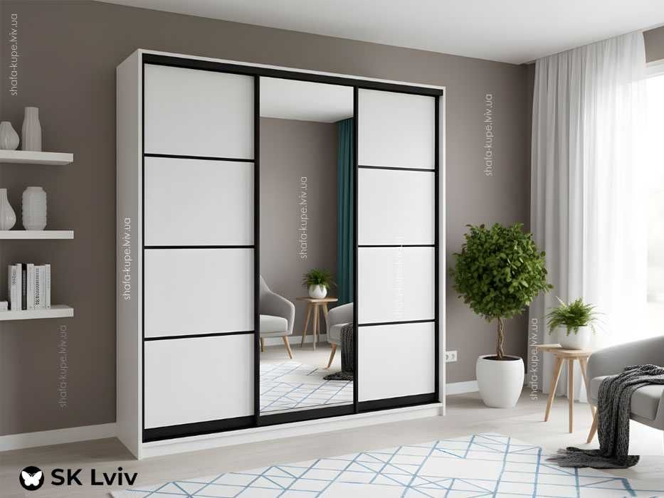 В наявності! Стильна білосніжна шафа купе 180см / супер ціна