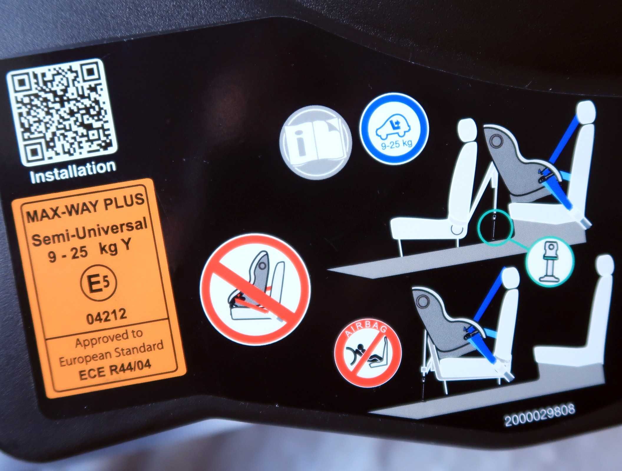 Fotelik samochodowy 9-25kg do 105cm Britax Romer Maxway Plus RWF tyłem
