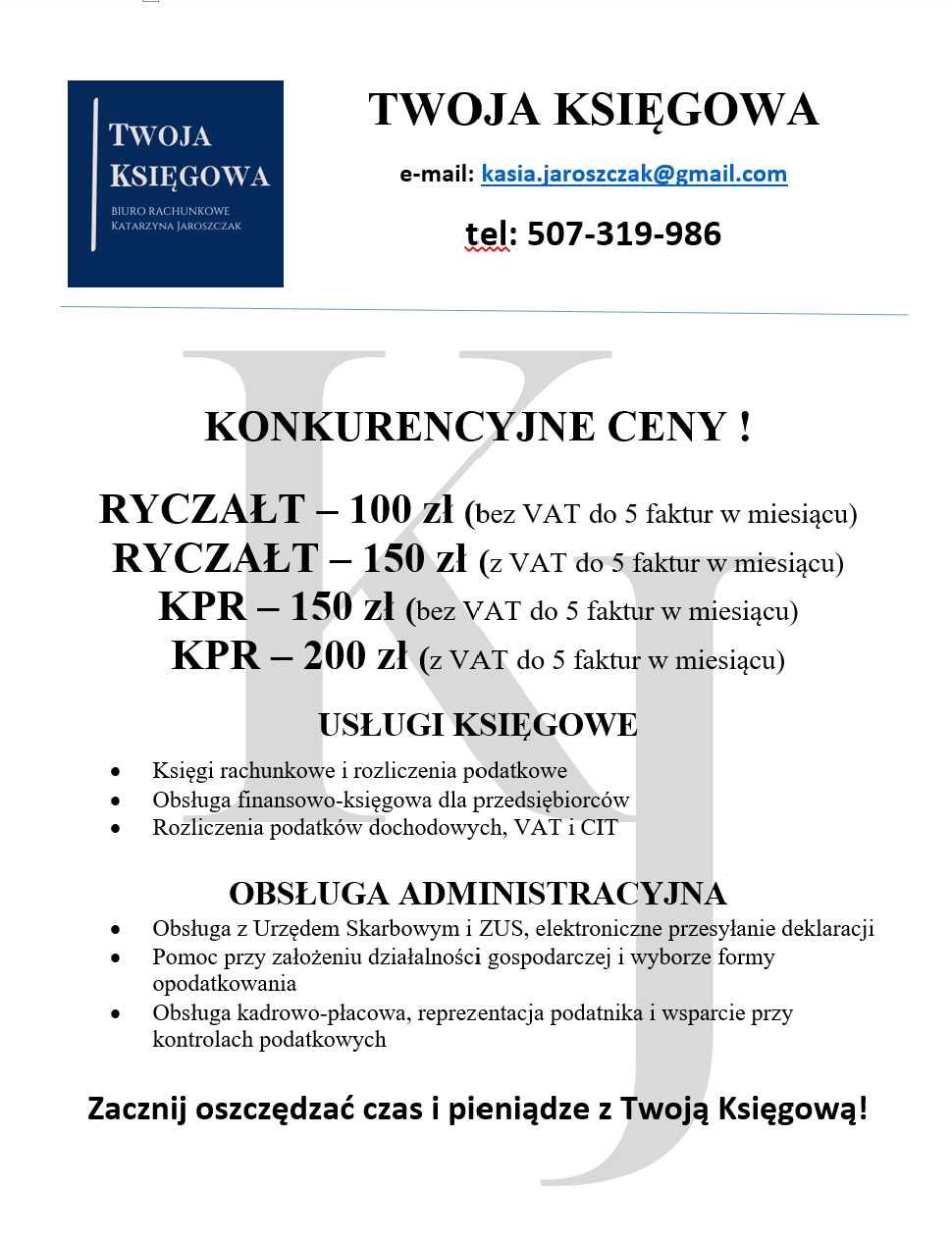 Księgowość - Księgowa - Biuro Rachunkowe - Promocja