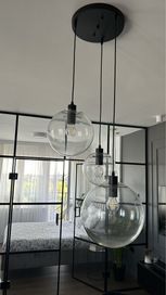 Lampa sufitowa szklana Lassi black (trzy szklane klosze)