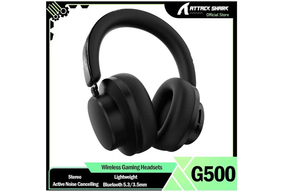 Навушники ATTACK SHARK G500 Black Hi-Res ANC BT5.3 Microphone