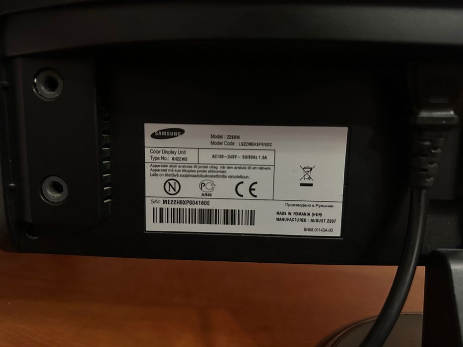 Monitor Samsung Syncmaster 226BW 22"