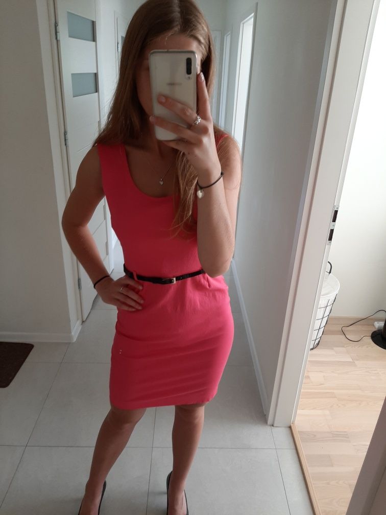Sukienka mini, różowa, Top Secret, 36