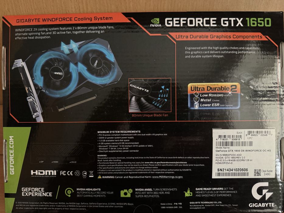 Відеокарта Gigabyte GTX 1650 4GB GDDR6