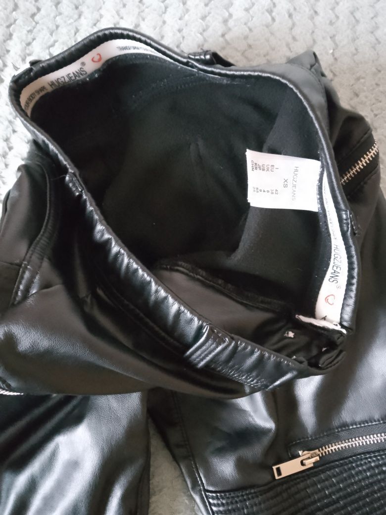 Spodnie damskie czarne obcisłe rurki legginsy rozmiar XS S