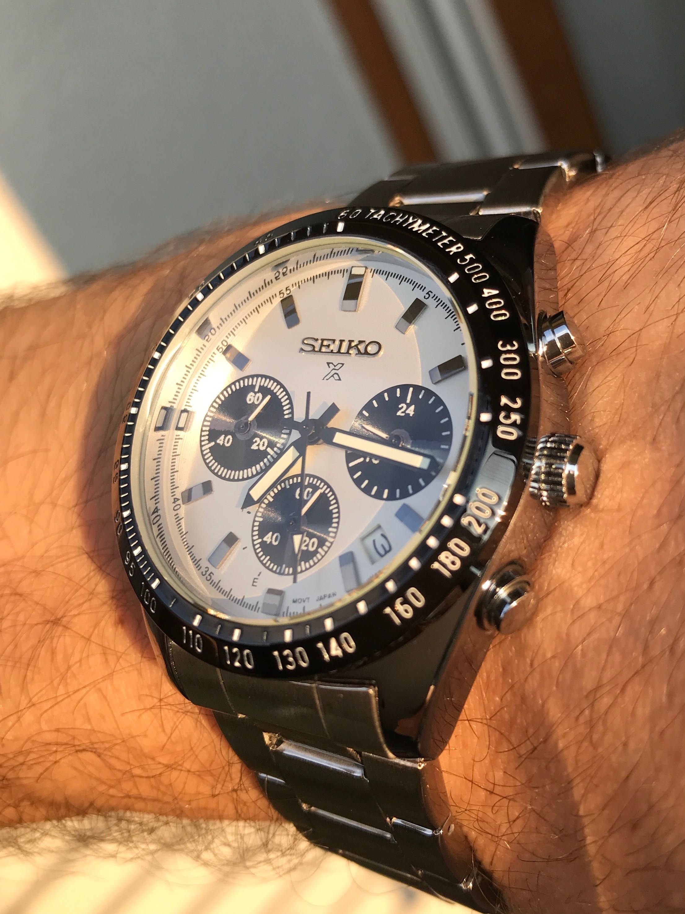 Zegarek Seiko Mod SSC813 Panda, Solar Speedtimer Chronograph