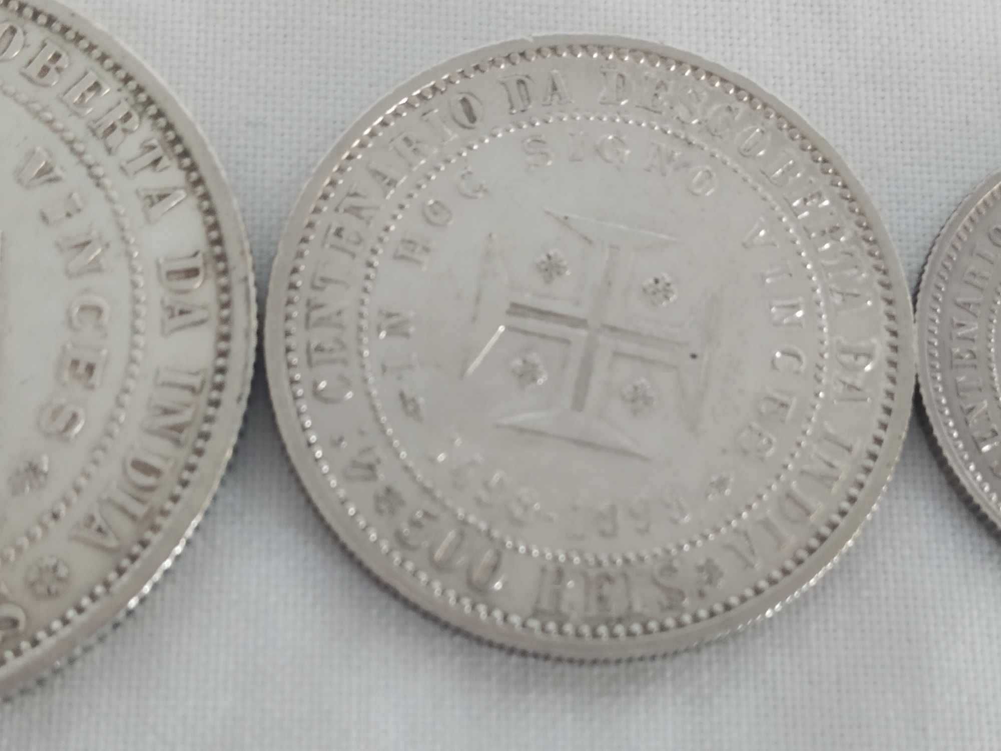 moeda Reis prata D. Carlos I D. Amélia de 1898 - IV Cent da Desc Índia