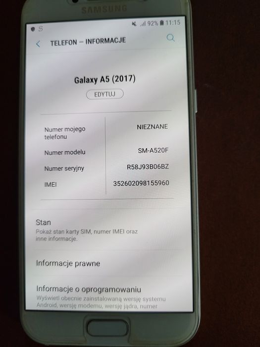 Samsung Galxy A5 2017 blue stan idealny
