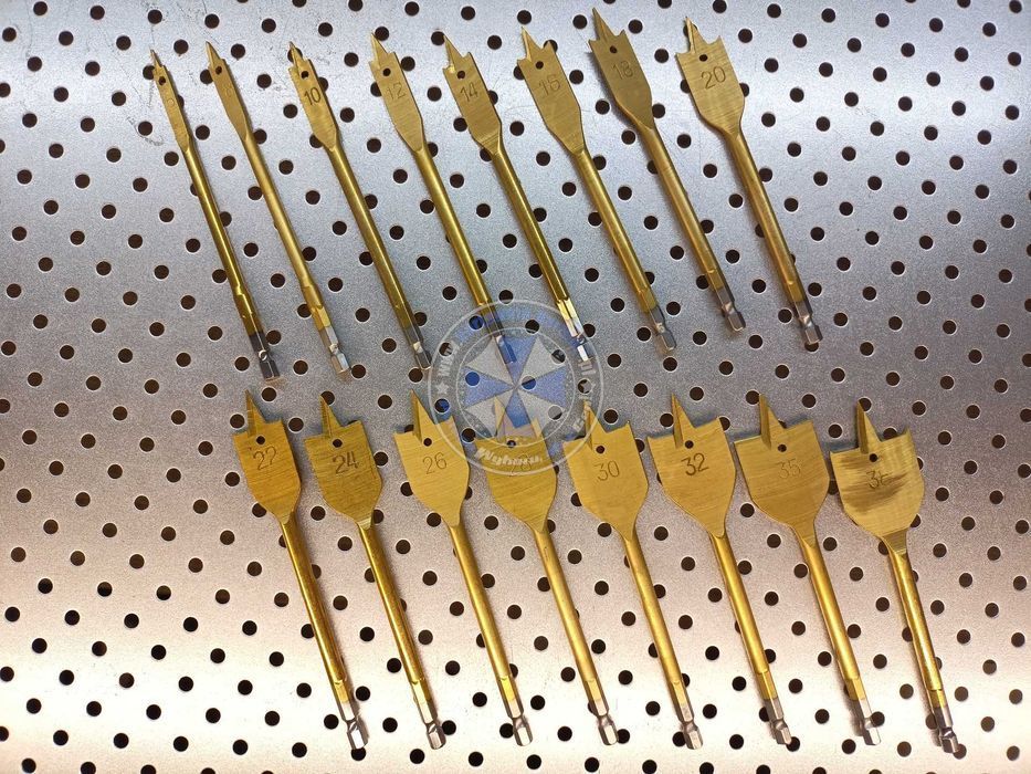 Wiertła łopatkowe do drewna 6-38mm 16szt. wiertła piórowe do drewna