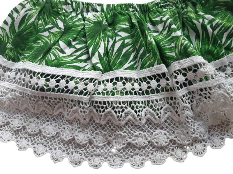Top bandeau bluzka croptop liście 38,M Primark tropic tropikalna