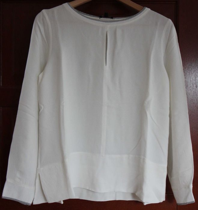 Lekka bluzka w kolorze ecru, Massimo Dutti, r. L