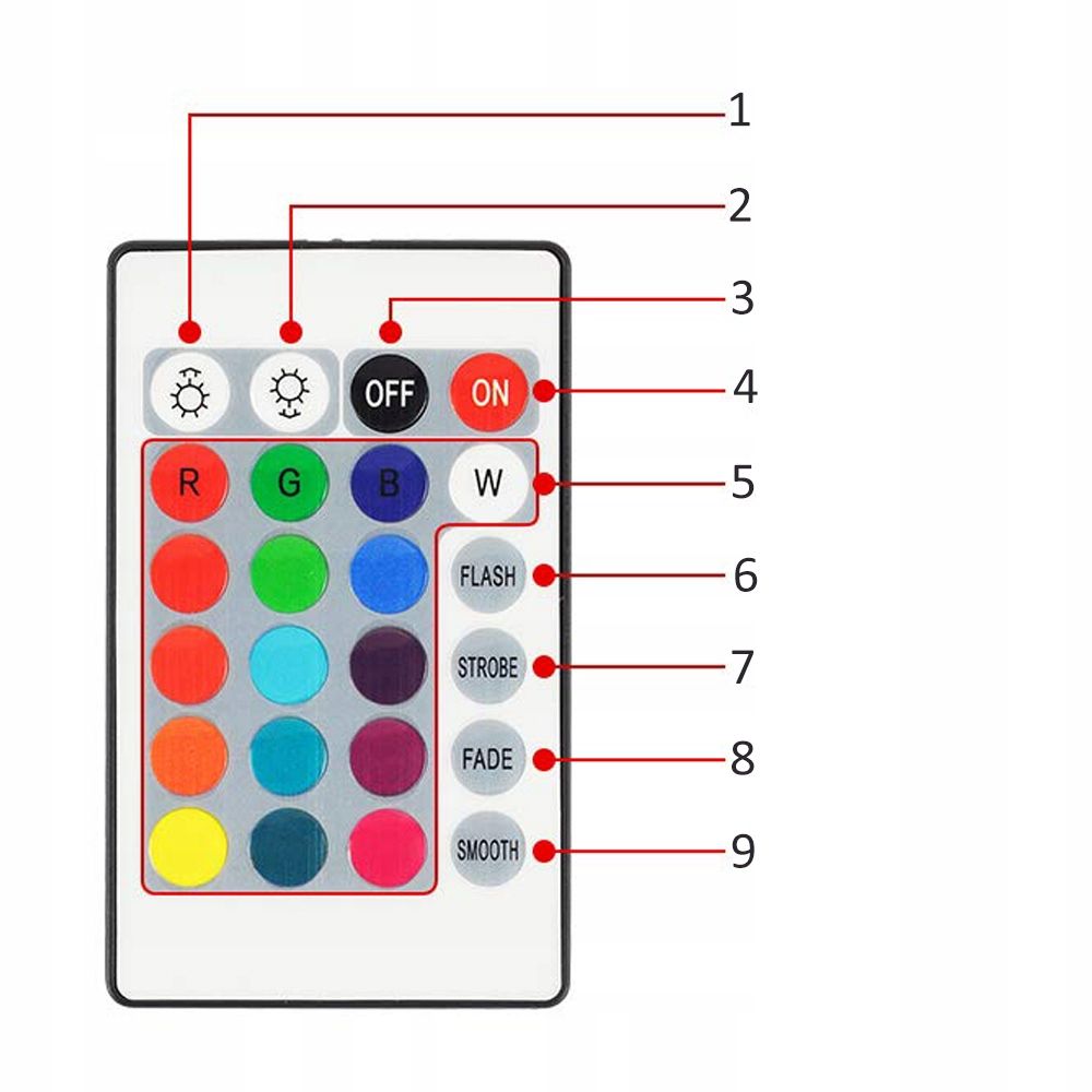 Żarówka Kolorowa Rgb E27 Led 9W 16 Kolorów + Pilot