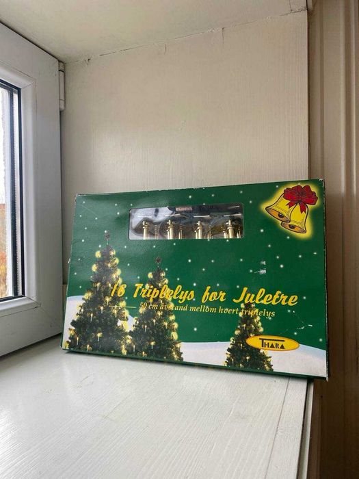 Винтажная гирлянда свечи на прищепке золотые в новом состоянии