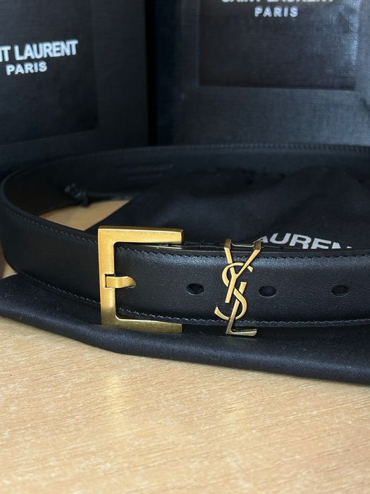Ремень YSL Saint Laurent ремінь шкіряний