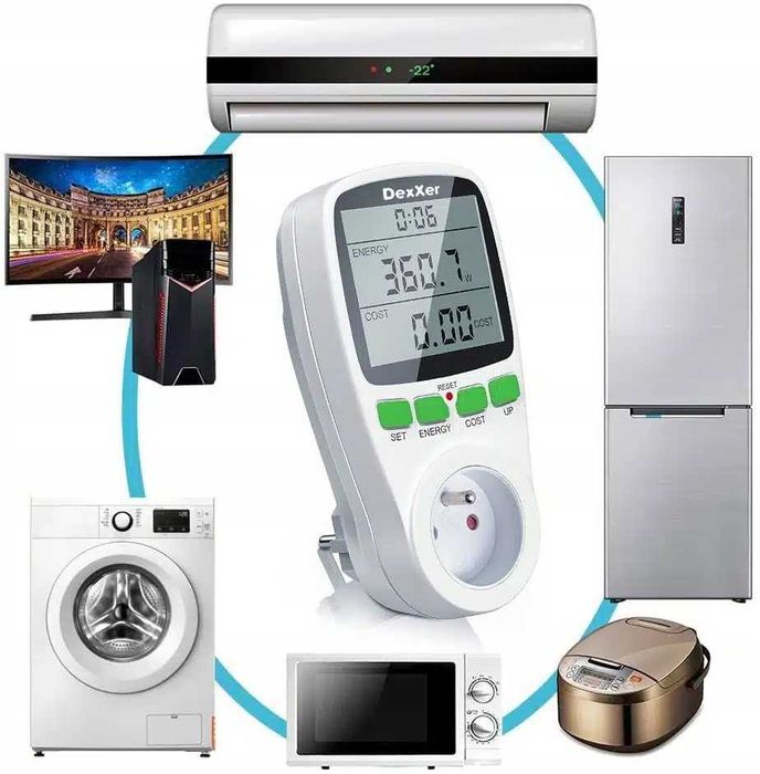 Miernik licznik energii elektrycznej, amperomierz, woltomierz