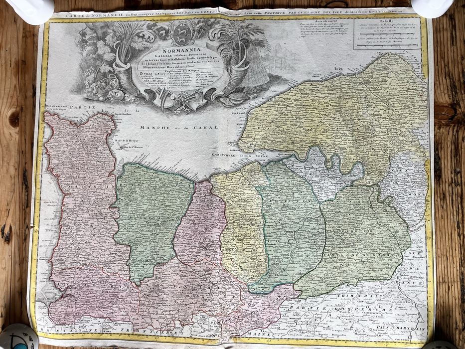 Mapa Normandii i Galii ok. 1740 Normannia galliae celebris provincia