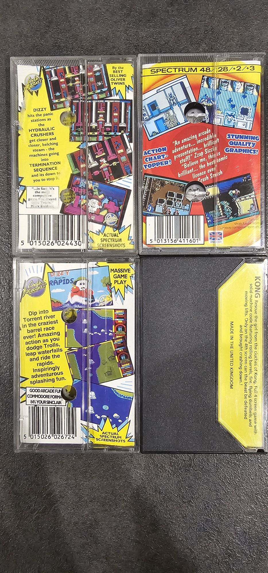 4 Gry: Dizzy, Kong, Batman- Zx Spectrum, joystick gratis