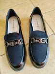 Buty damskie, mokasyny,  39, czarne, prawie nowe