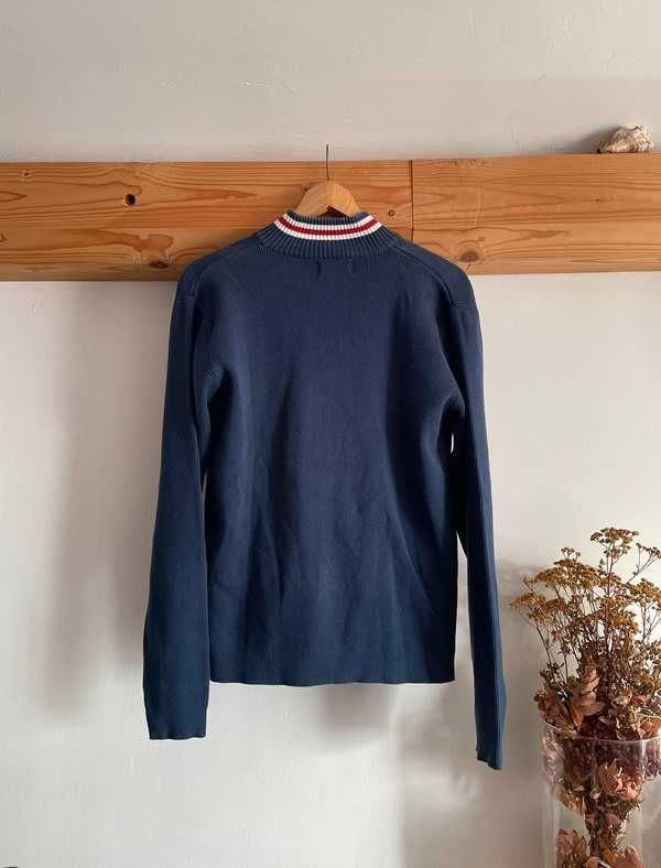Bluza, męska, granatowa Jack&Jones, na zamek, ciepła, vintage, L/40