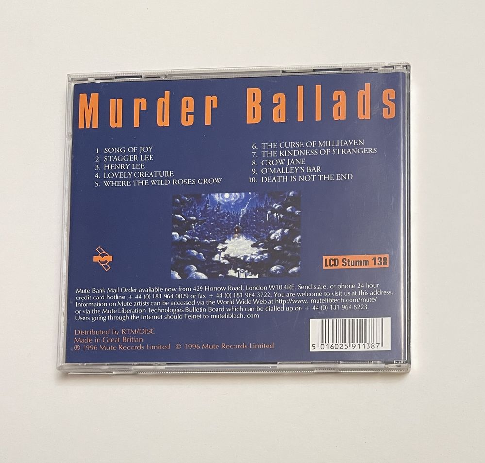 Nick Cave and The Bad Seeds Murder Ballads cd 1996