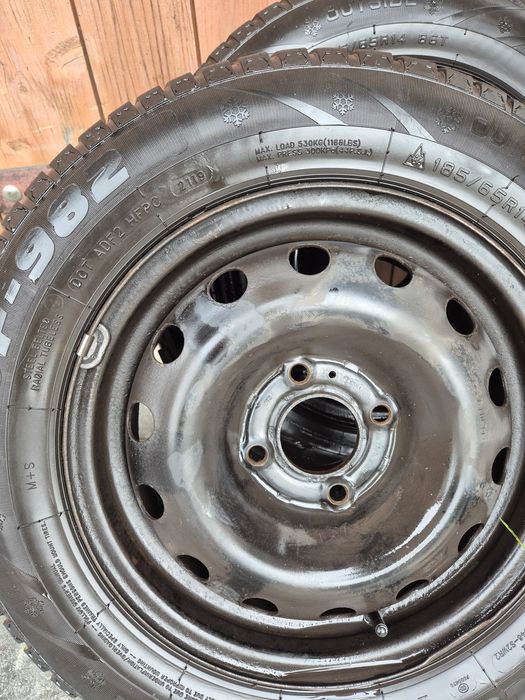 Felgi stalowe R14 + opony zimowe Peugeot/Citroen 4x108 65,1 mm+kołpaki