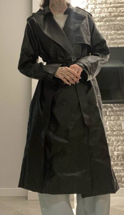 Шкіряний плащ DeFacto