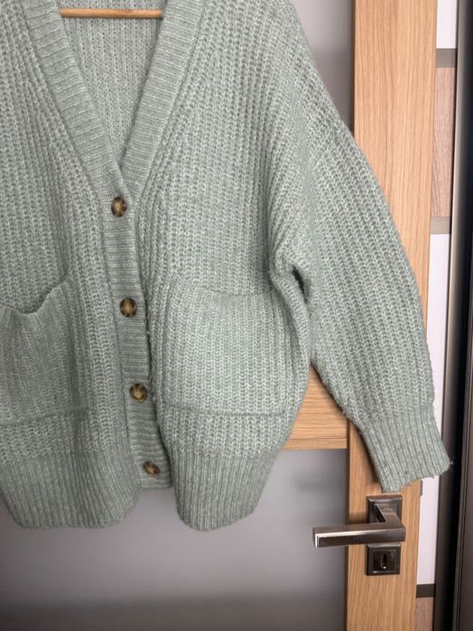 Oversizowy kardigan Zara alpaka prążki