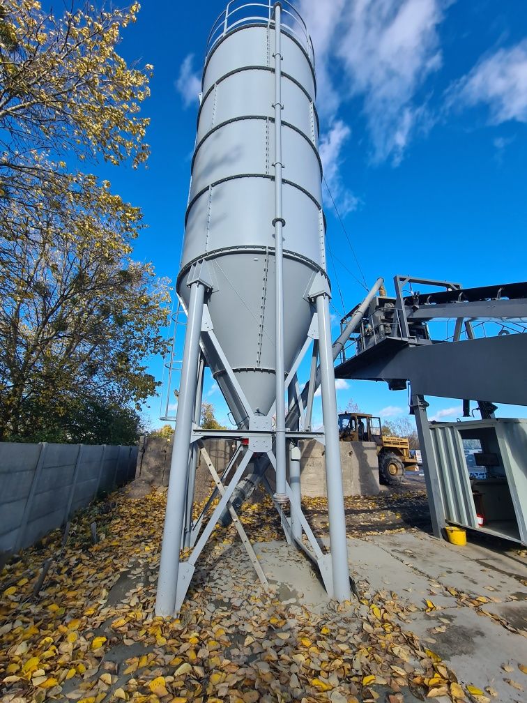 Silos cementu, silosy na cement,  podajnik ślimakowe maszyny budowlane