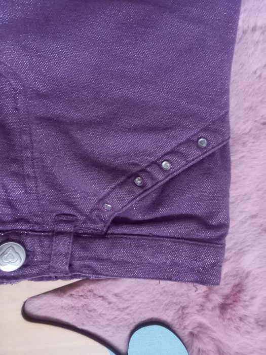 Spodnie dzwony szerokie fiolet srebrną nitką girl2girl 5-6 lat 116 cm