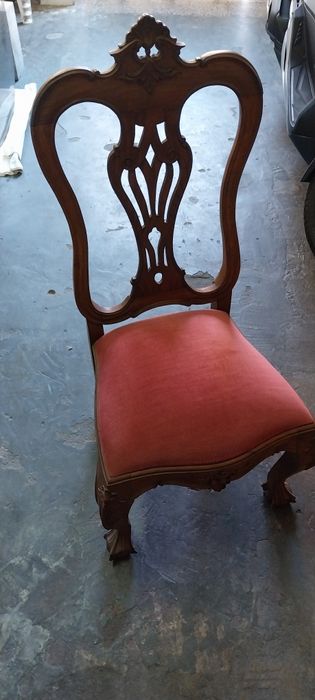 Antiga mobília de quarto de casal em madeira estilo Luís XVl