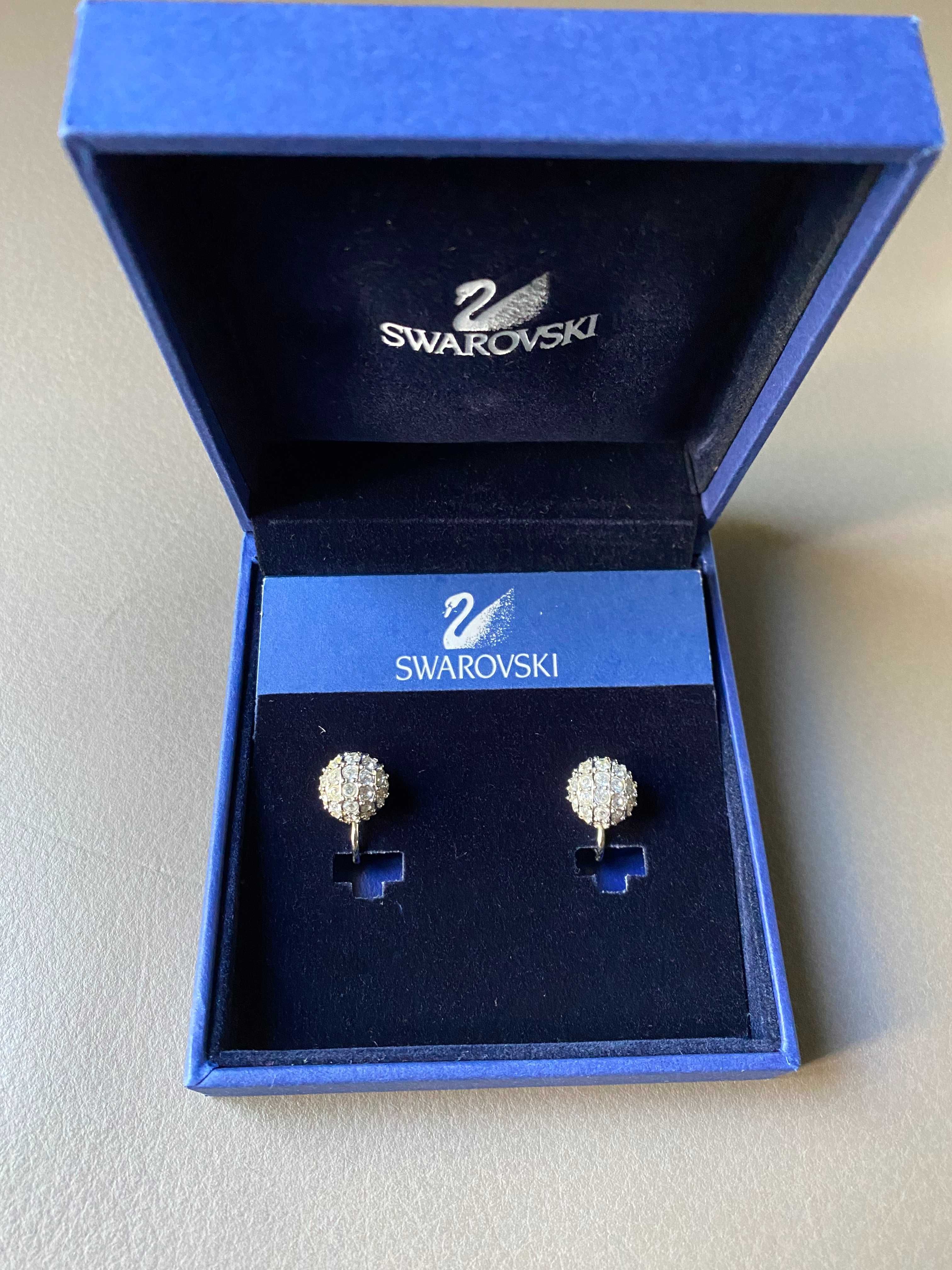 Swarovski - klipsy kulki z kryształkami - oryginalne - bez dziurek