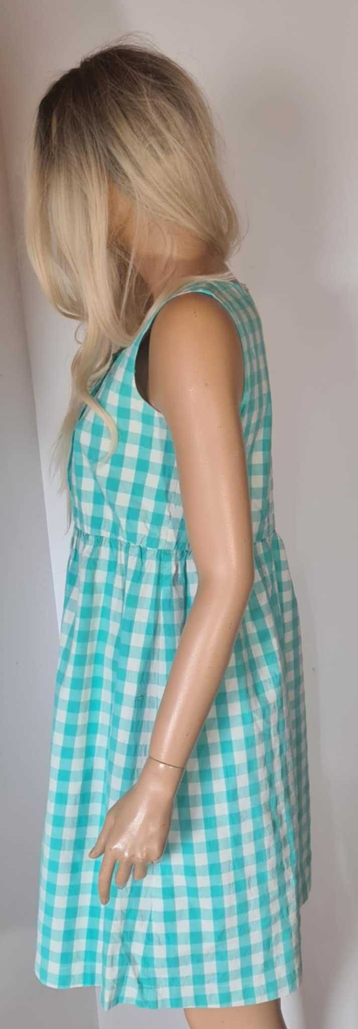 TrakaBaraka sukienka w kratkę na lato bawełna farm pin up L 40