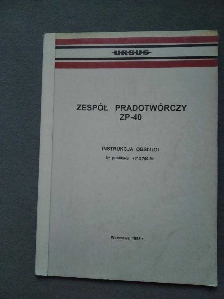instrukcja obsługi Ursus ZP-40 oryginalne 1995 + GRATIS
