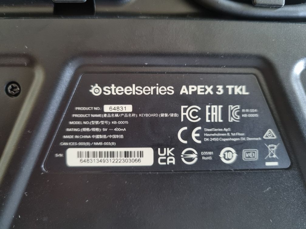 Klawiatura steelseries APEX 3 TKL