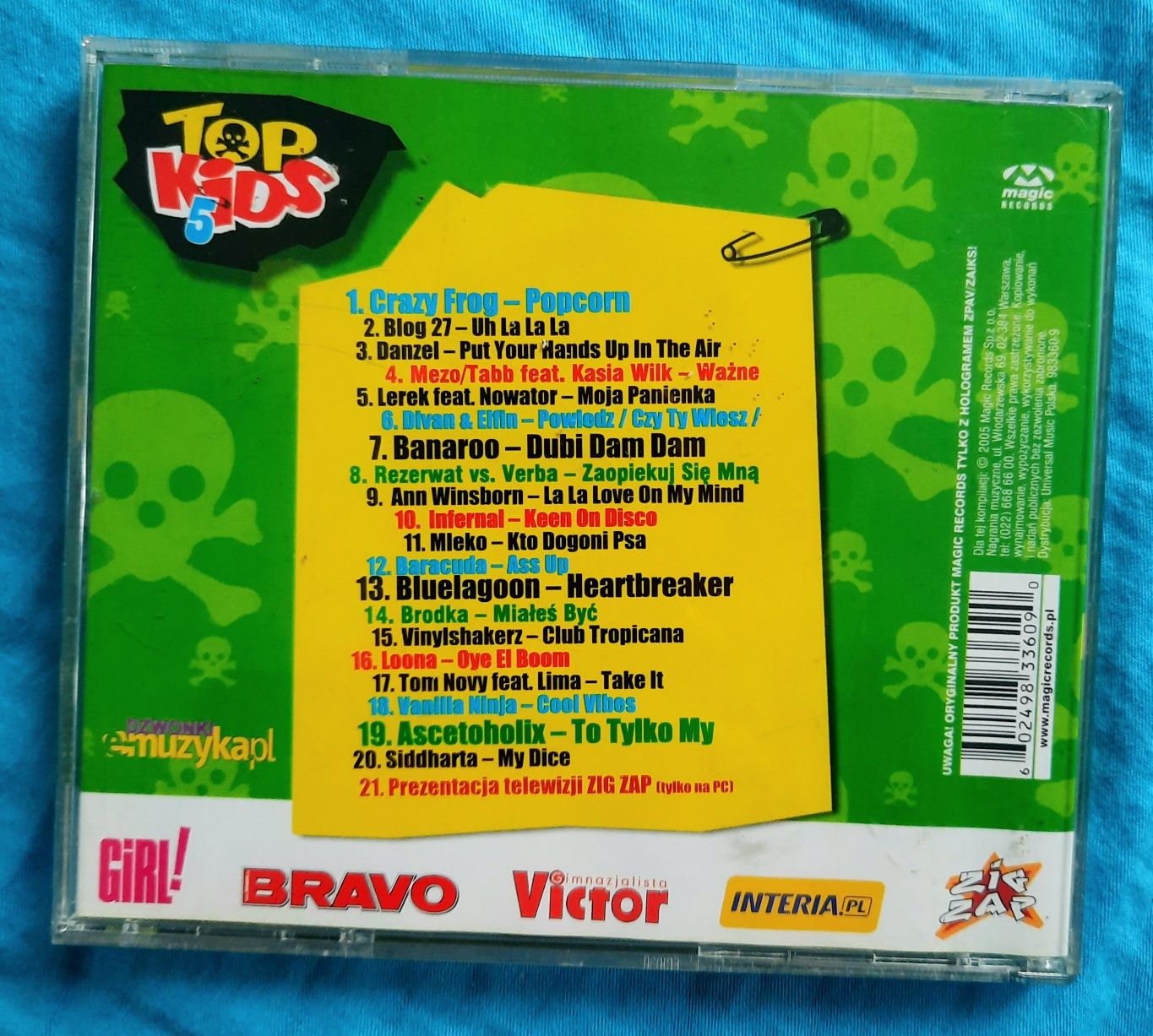 Płyta cd składanka pop top kids 5