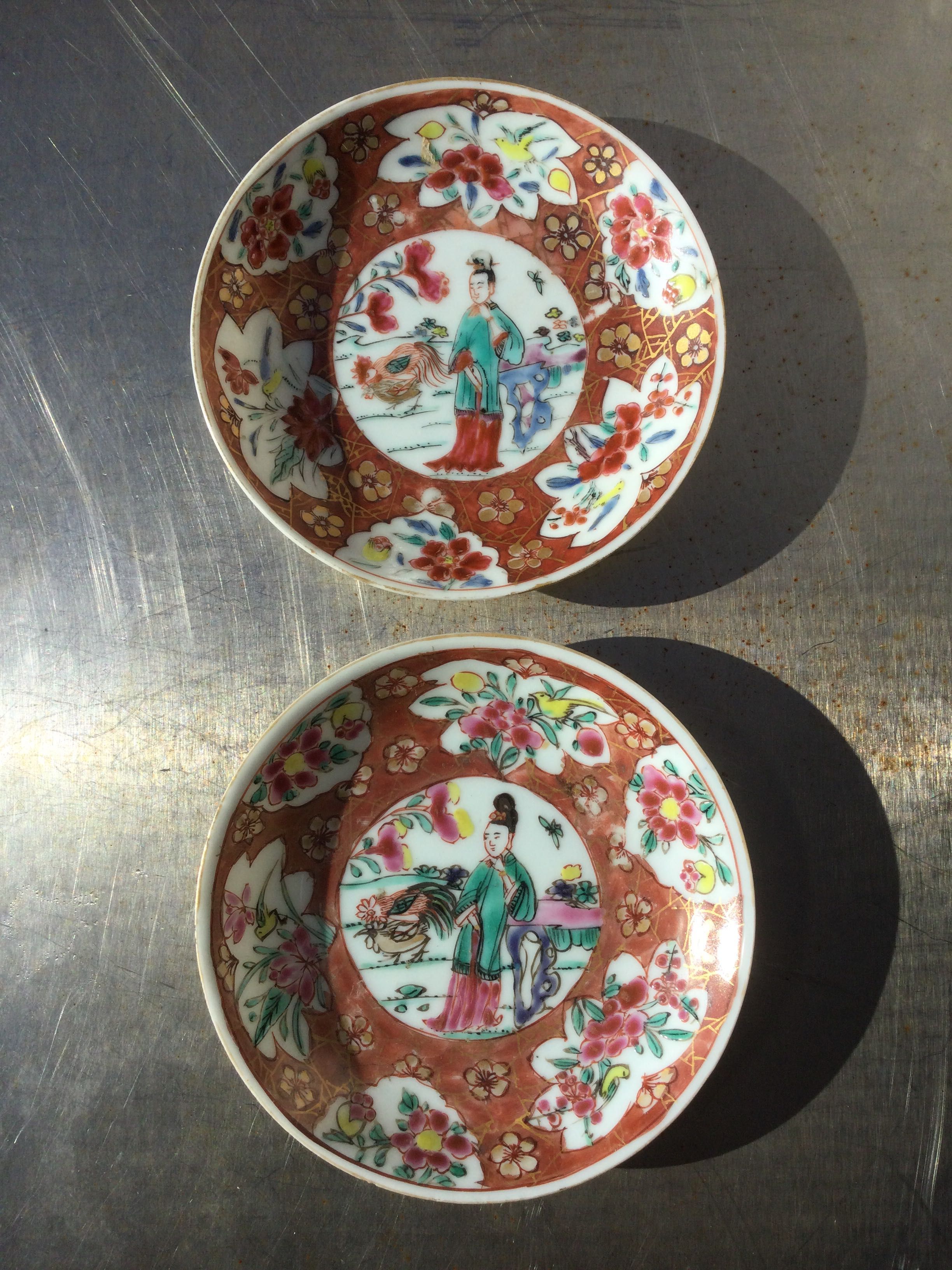 Pratos Porcelana Chinesa séc XVIII 10 cm