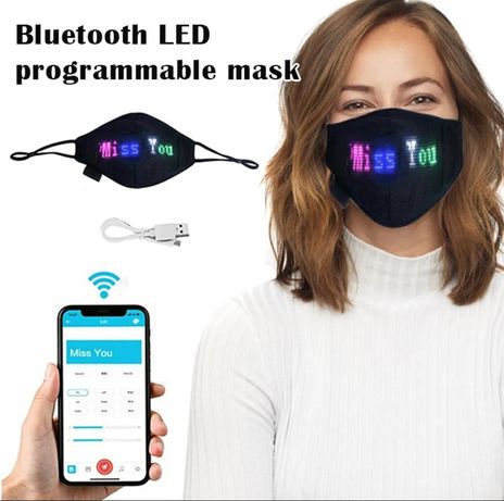 Máscara led bluetooth