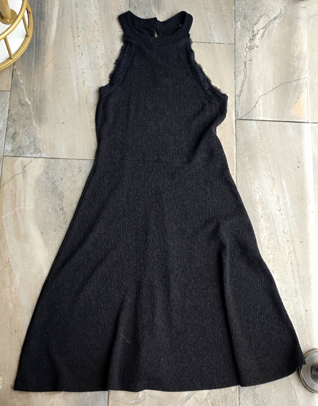 Anna Field 36 38 S M sukienka mała czarna koronka rozkloszowana