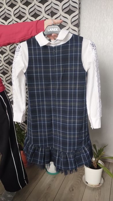 Комплект шкільний сарафан/сукня+блузка