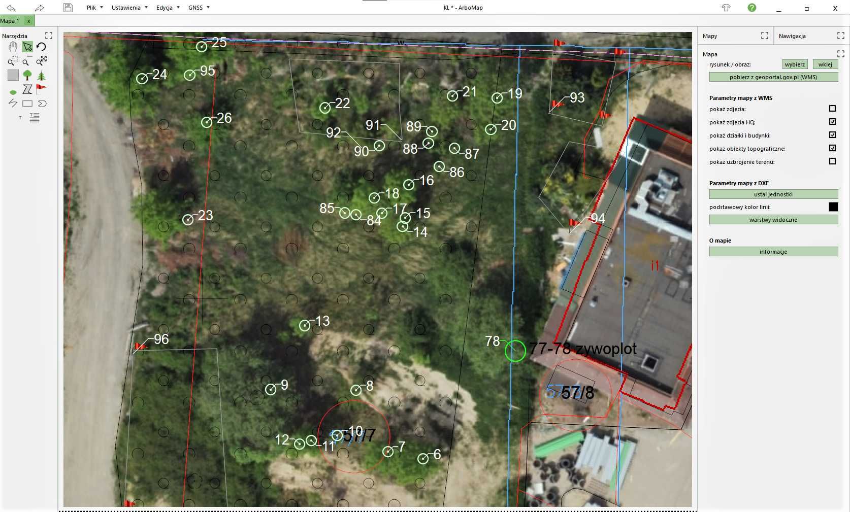 Inwentaryzacja zieleni - lokalizowanie roślin metodą geodezyjną GNSS