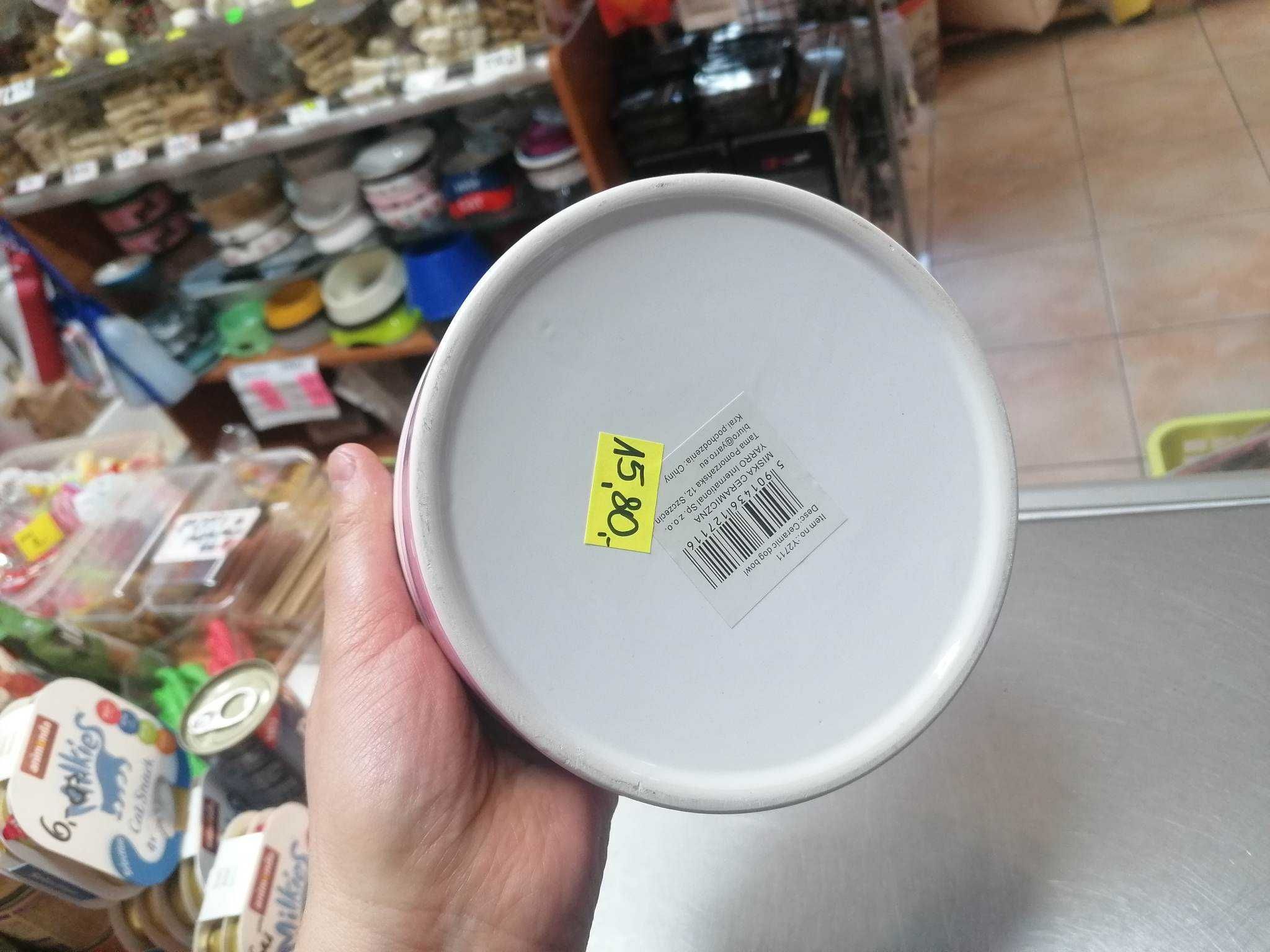 Miska ceramiczna RÓŻOWA + NIEBIESKA