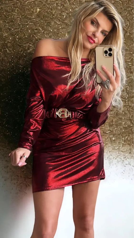 Wesele disco blink  glam imprezowa sukienka na duży biust wieczorowa