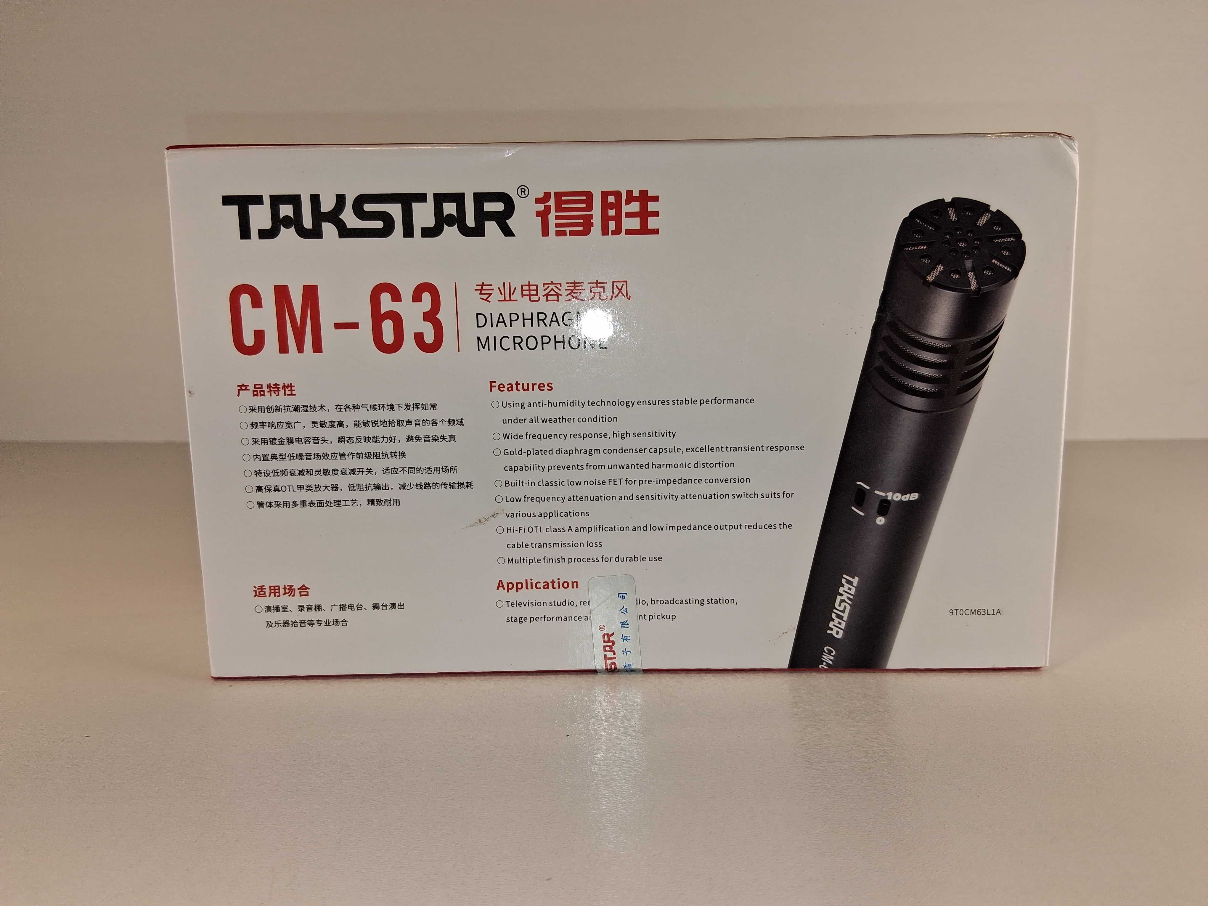 E105 TAKSTAR CM-63 Profesjonalny Mikrofon Pojemnościowy Estdian