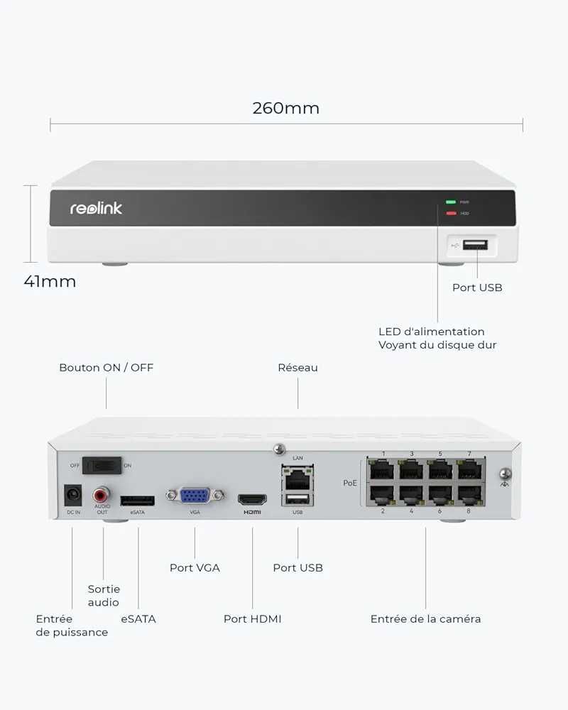 Reolink 4K PoE NVR 8-kanałowy Zestaw kamer do monitoringu