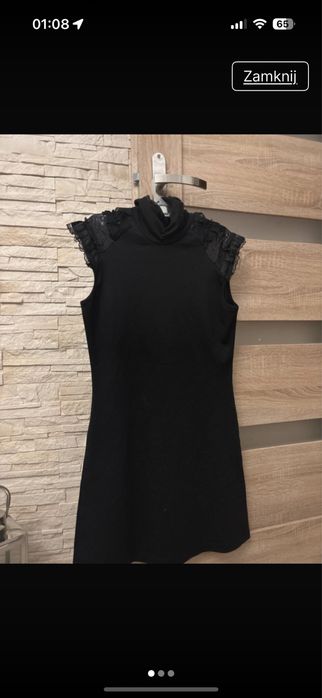 Sukienka z bawelny ozdobne rekawy