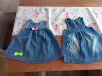 Sukienki 2 szt jeansowe 86